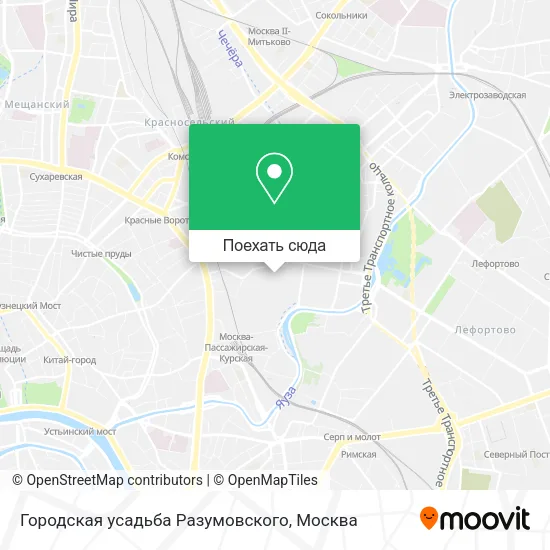 Карта Городская усадьба Разумовского