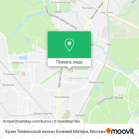 Карта Храм Тихвинской иконы Божией Матери