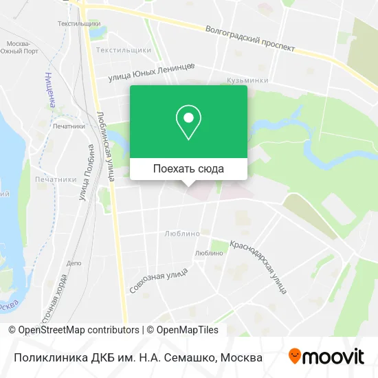Карта Поликлиника ДКБ им. Н.А. Семашко