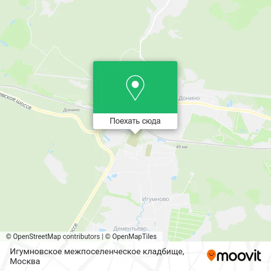 Карта Игумновское межпоселенческое кладбище