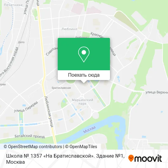 Карта Школа № 1357 «На Братиславской». Здание №1