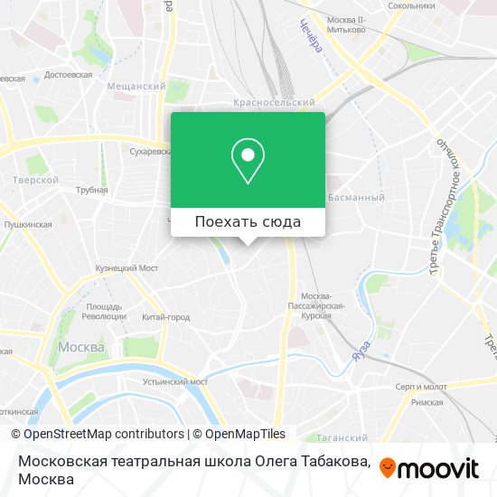 Карта Московская театральная школа Олега Табакова
