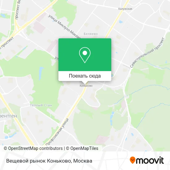 Карта Вещевой рынок Коньково