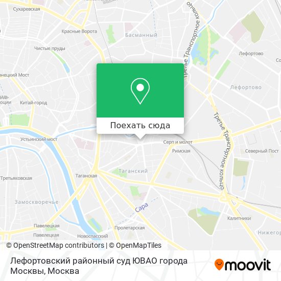 Карта Лефортовский районный суд ЮВАО города Москвы