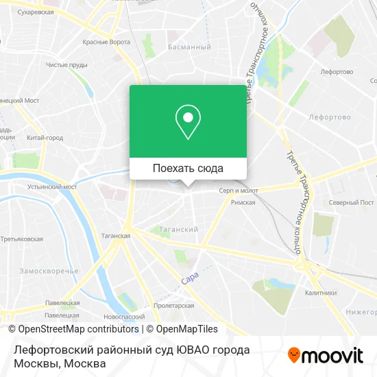 Карта Лефортовский районный суд ЮВАО города Москвы