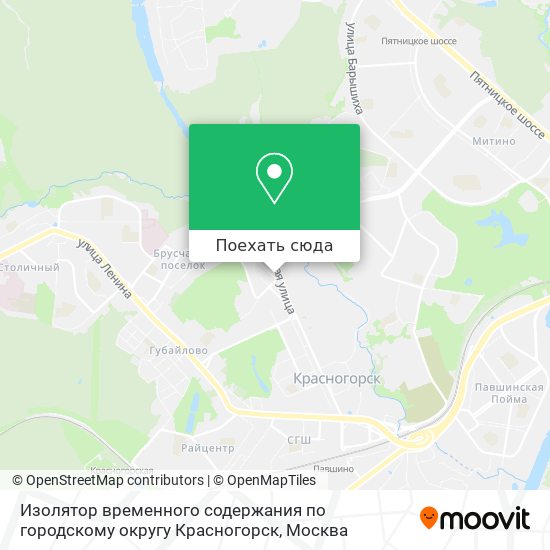 Карта Изолятор временного содержания по городскому округу Красногорск