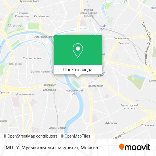 Карта МПГУ. Музыкальный факультет