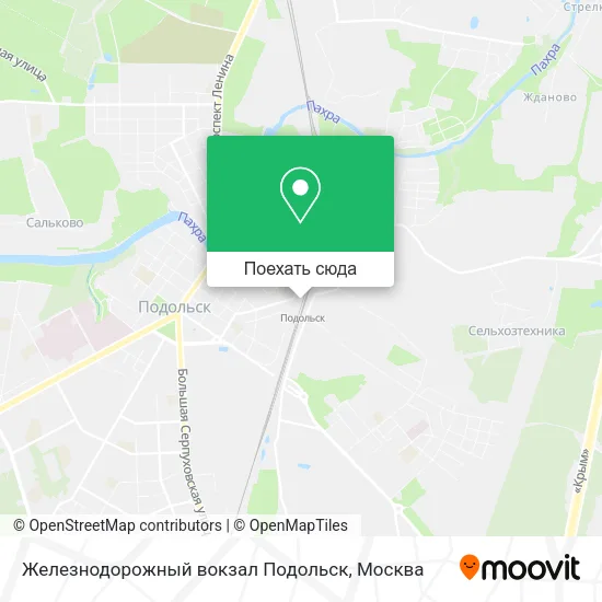 Карта Железнодорожный вокзал Подольск