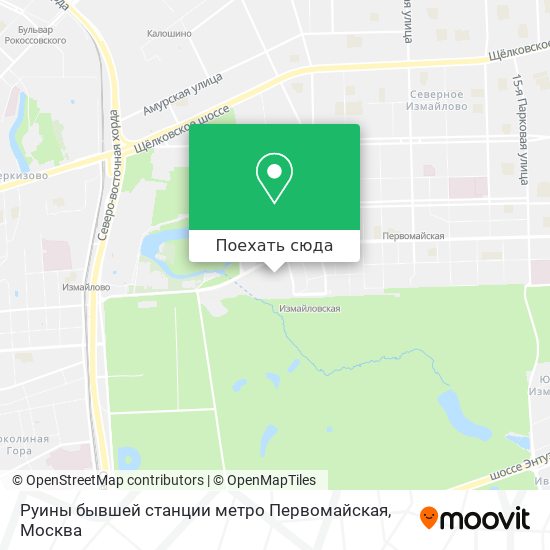 Карта Руины бывшей станции метро Первомайская