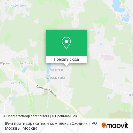 Карта 89-й противоракетный комплекс «Сходня» ПРО Москвы