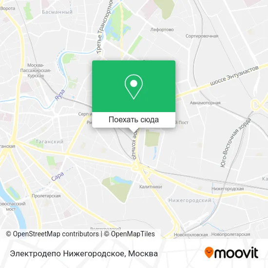 Карта Электродепо Нижегородское