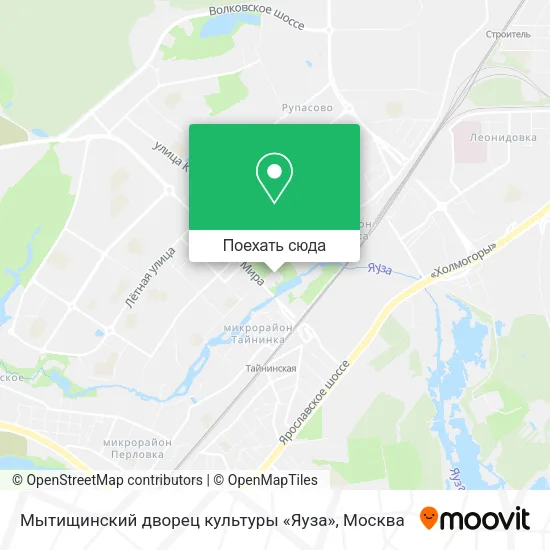 Карта Мытищинский дворец культуры «Яуза»