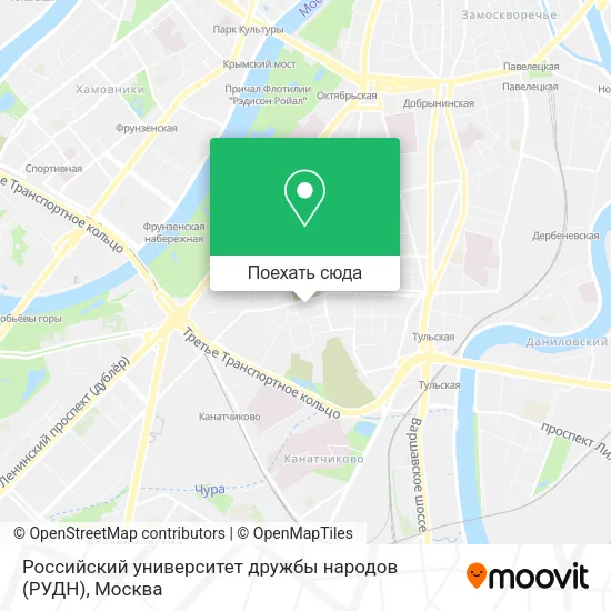 Карта Российский университет дружбы народов (РУДН)