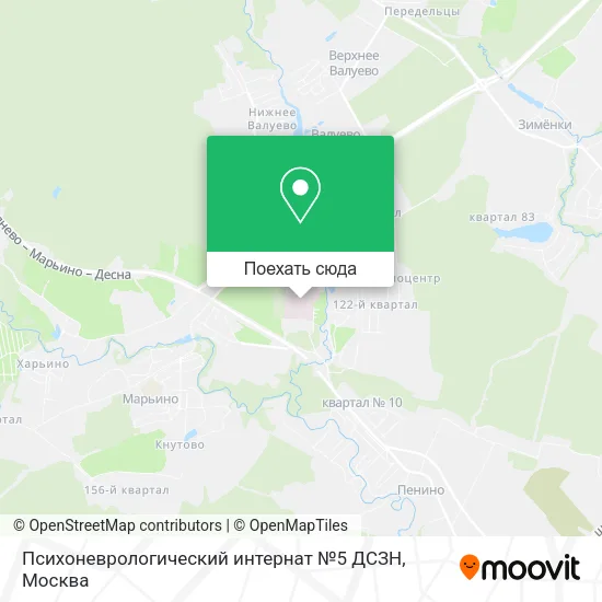 Карта Психоневрологический интернат №5 ДСЗН