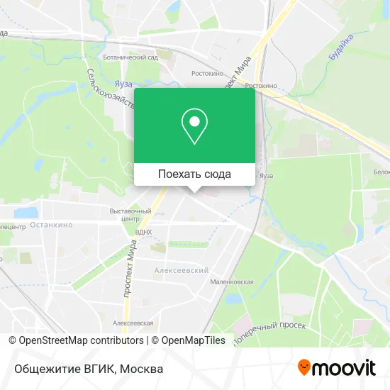 Карта Общежитие ВГИК