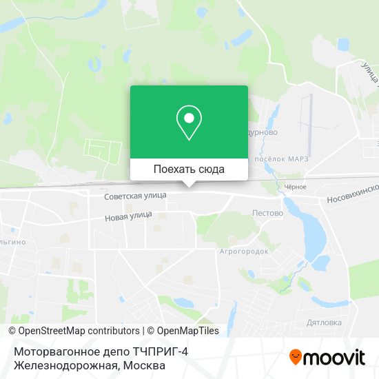 Карта Моторвагонное депо ТЧПРИГ-4 Железнодорожная