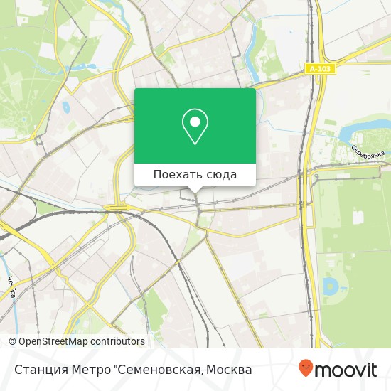 Карта Станция Метро "Семеновская
