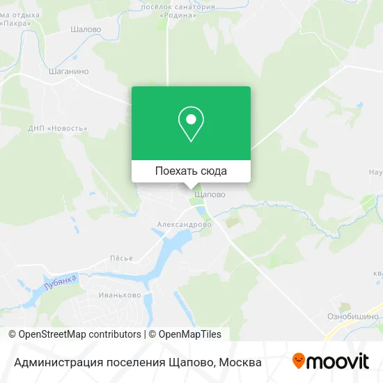 Карта Администрация поселения Щапово