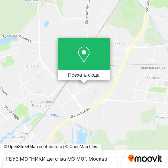 Карта ГБУЗ МО “НИКИ детства МЗ МО”