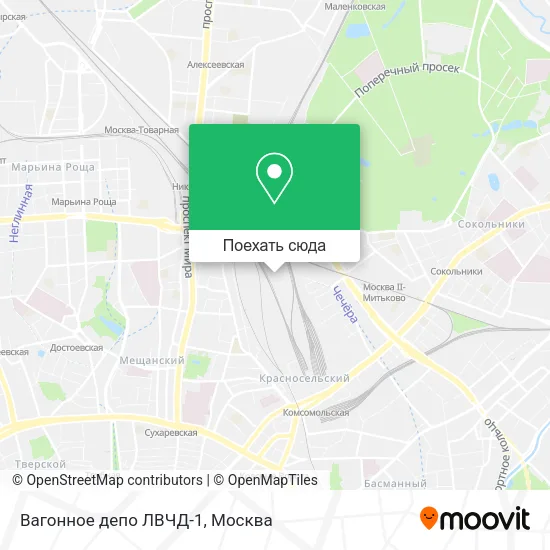 Карта Вагонное депо ЛВЧД-1