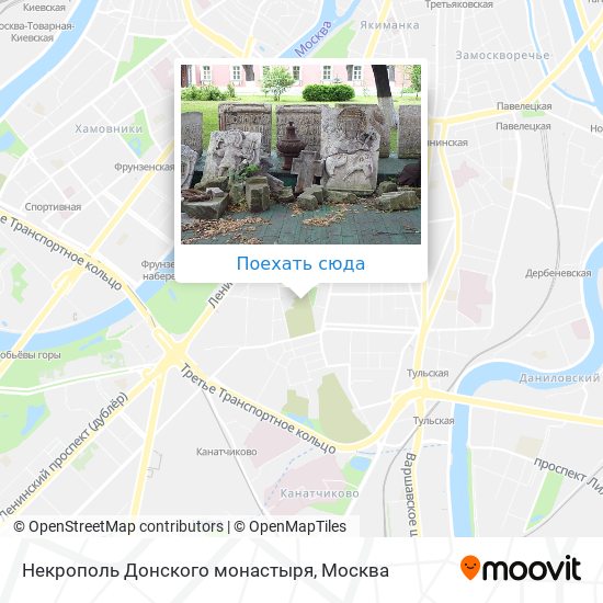 Карта Некрополь Донского монастыря