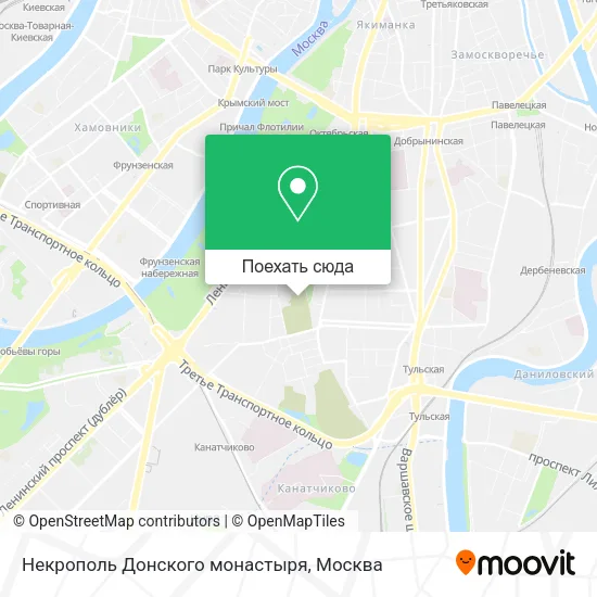 Карта Некрополь Донского монастыря
