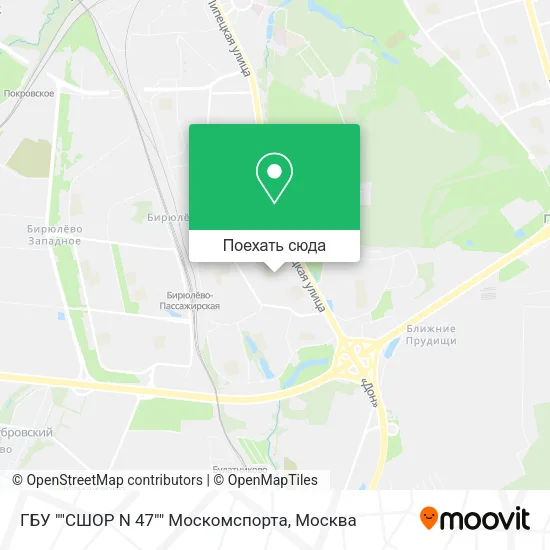 Карта ГБУ ""СШОР N 47"" Москомспорта