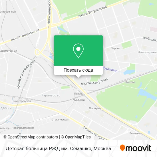 Карта Детская больница РЖД им. Семашко