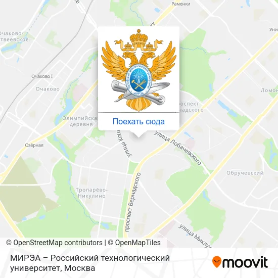 Карта МИРЭА – Российский технологический университет