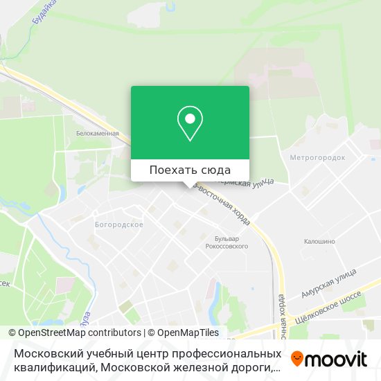 Карта Московский учебный центр профессиональных квалификаций, Московской железной дороги