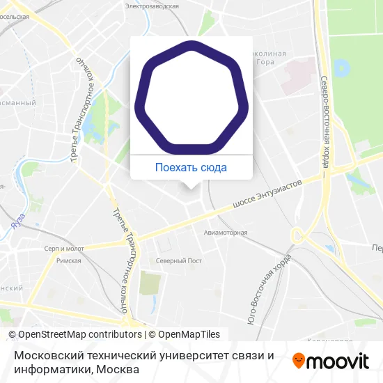 Карта Московский технический университет связи и информатики