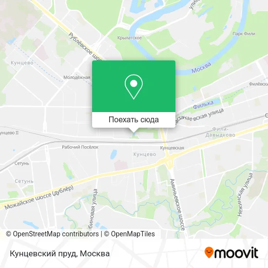 Карта Кунцевский пруд