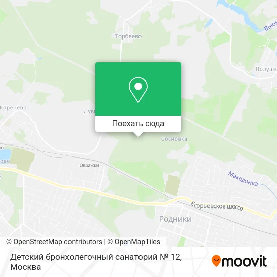 Карта Детский бронхолегочный санаторий № 12
