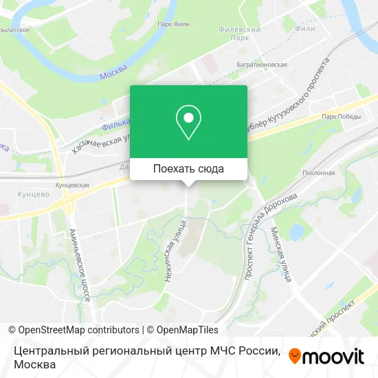 Карта Центральный региональный центр МЧС России
