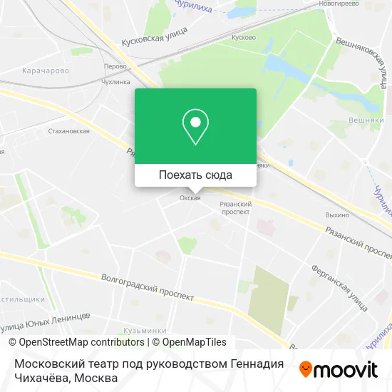 Карта Московский театр под руководством Геннадия Чихачёва