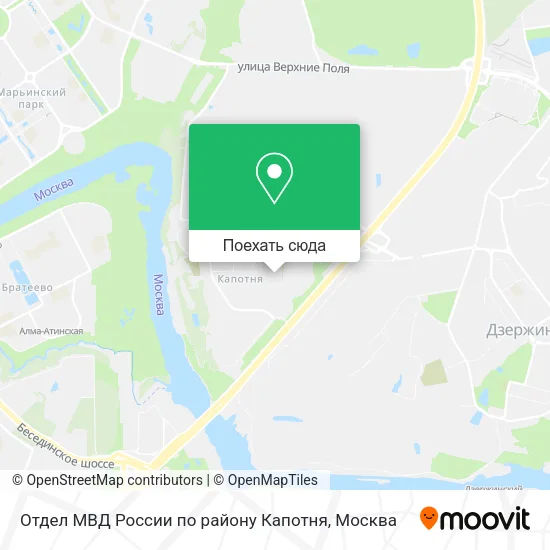 Карта Отдел МВД России по району Капотня