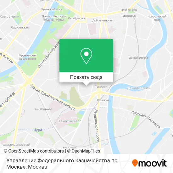 Карта Управление Федерального казначейства по Москве