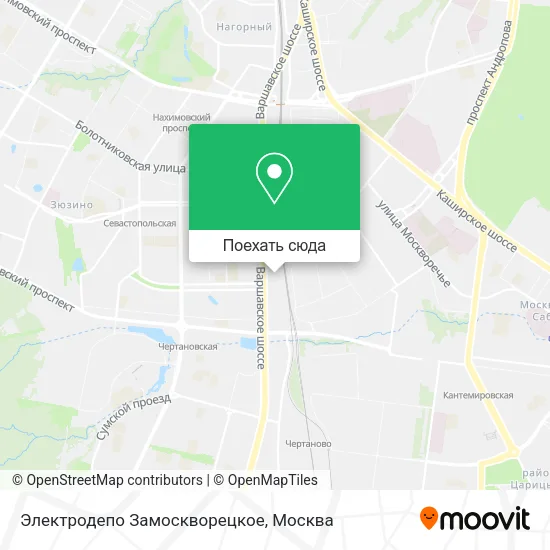 Карта Электродепо Замоскворецкое