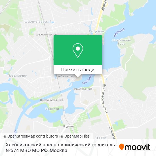 Карта Хлебниковский военно-клинический госпиталь №574 МВО МО РФ