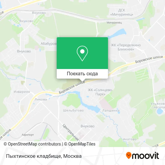 Карта Пыхтинское кладбище