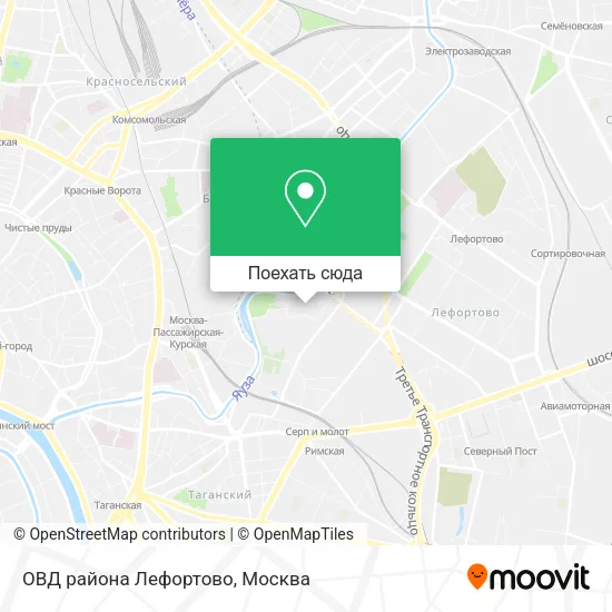 Карта ОВД района Лефортово