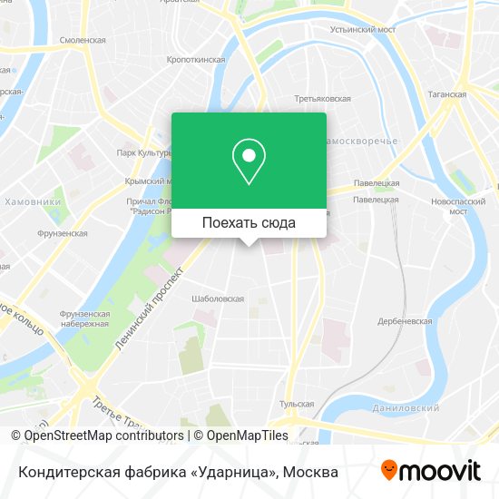 Карта Кондитерская фабрика «Ударница»
