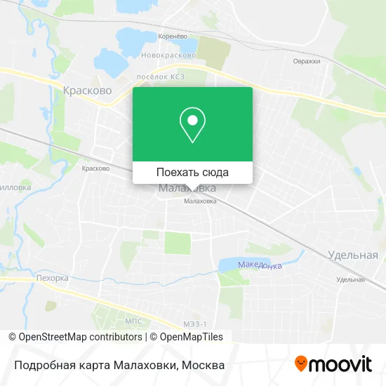 Карта Подробная карта Малаховки