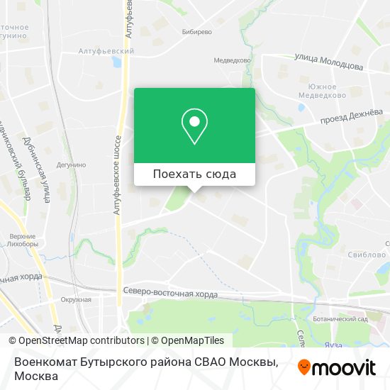 Карта Военкомат Бутырского района СВАО Москвы