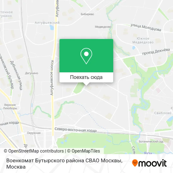 Карта Военкомат Бутырского района СВАО Москвы