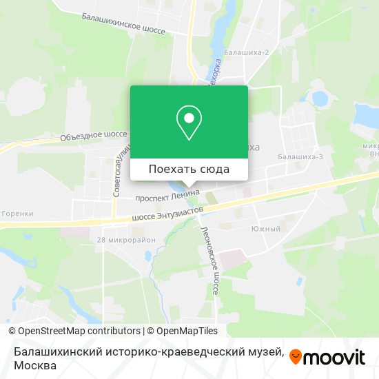 Карта Балашихинский историко-краеведческий музей