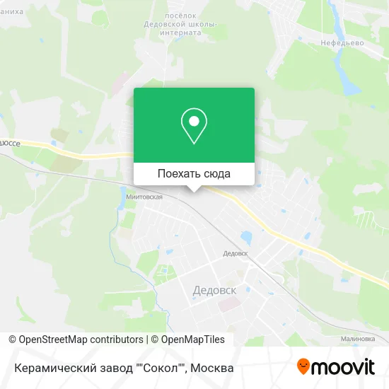 Карта Керамический завод ""Сокол""