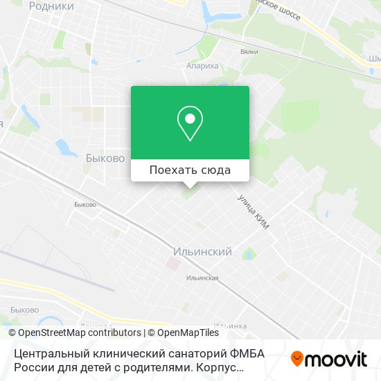 Карта Центральный клинический санаторий ФМБА России для детей с родителями. Корпус «Ильинское»