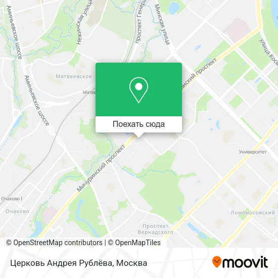 Карта Церковь Андрея Рублёва