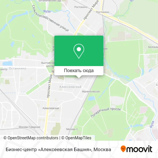 Карта Бизнес-центр «Алексеевская Башня»
